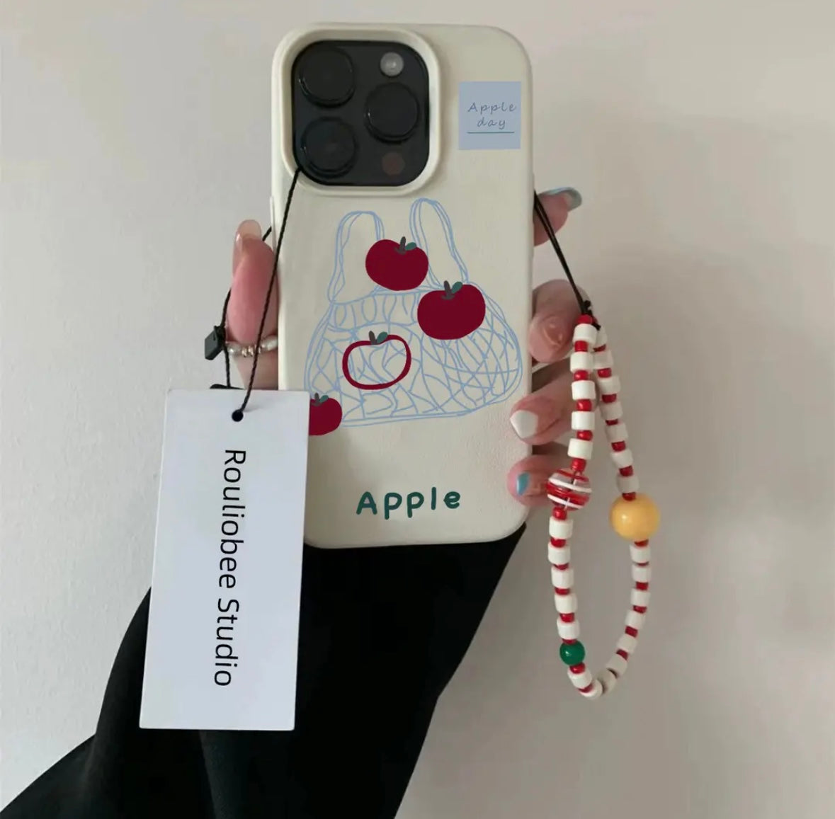 CaseMuses Soft Cream Beaded Phone Case