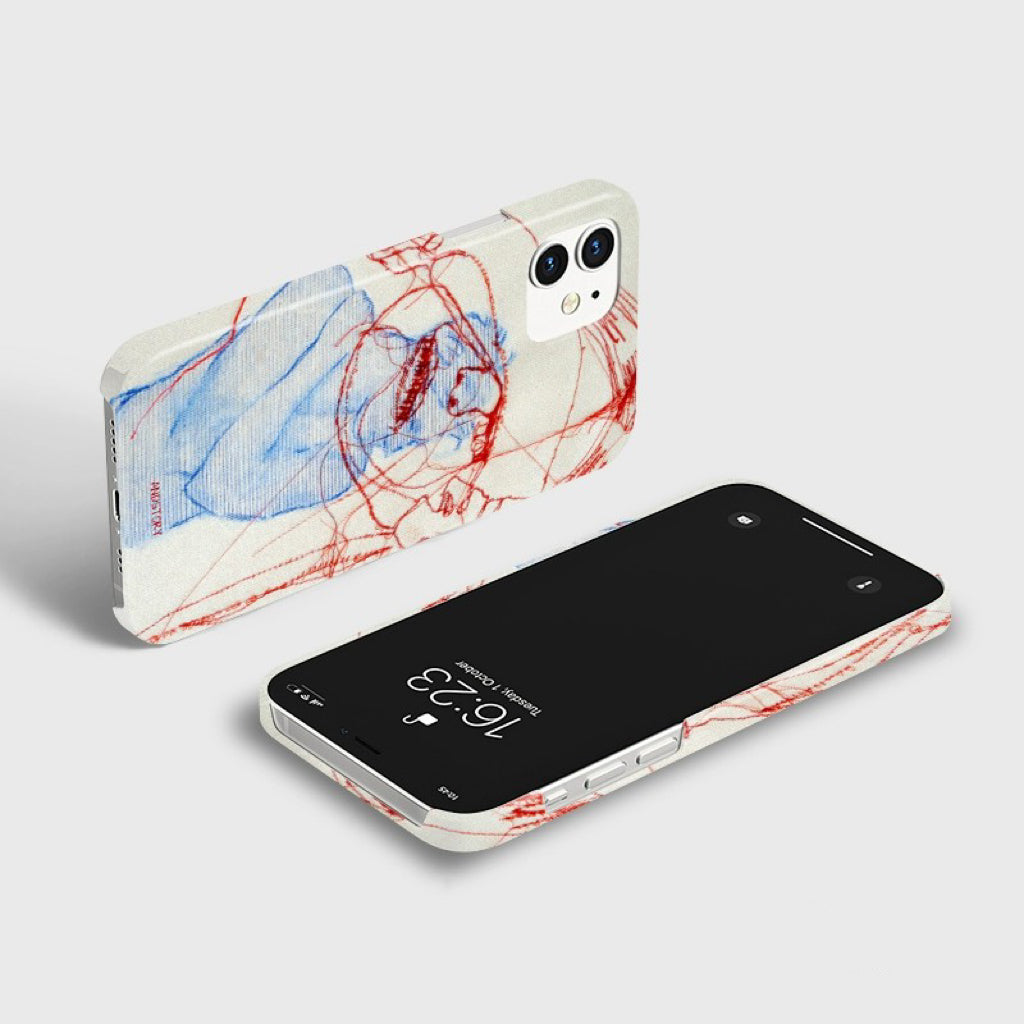 CaseMuses Abstract Red & Blue Sketch Art Phone Cases