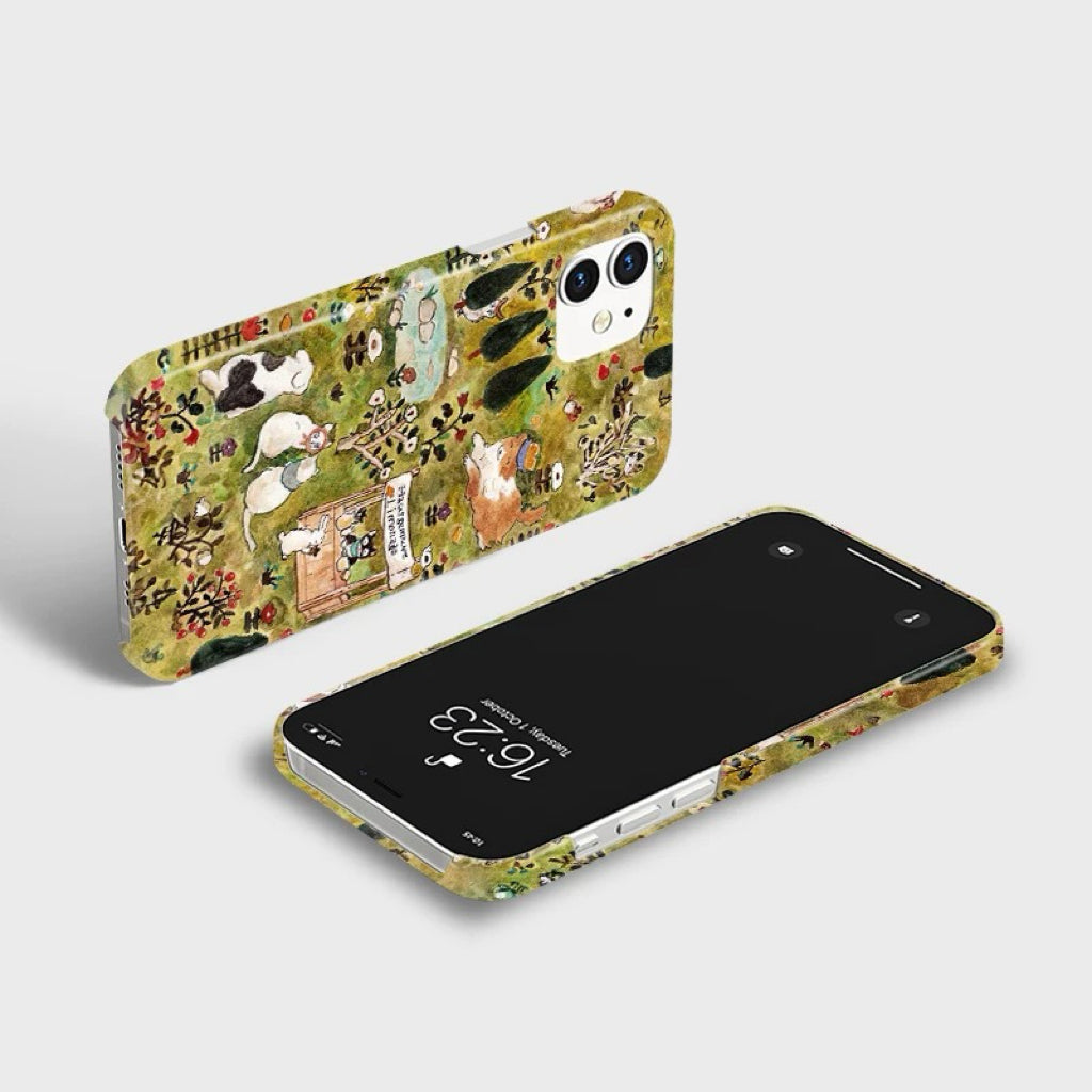 CaseMuses Whimsical Animal Village – Artistic Phone Case