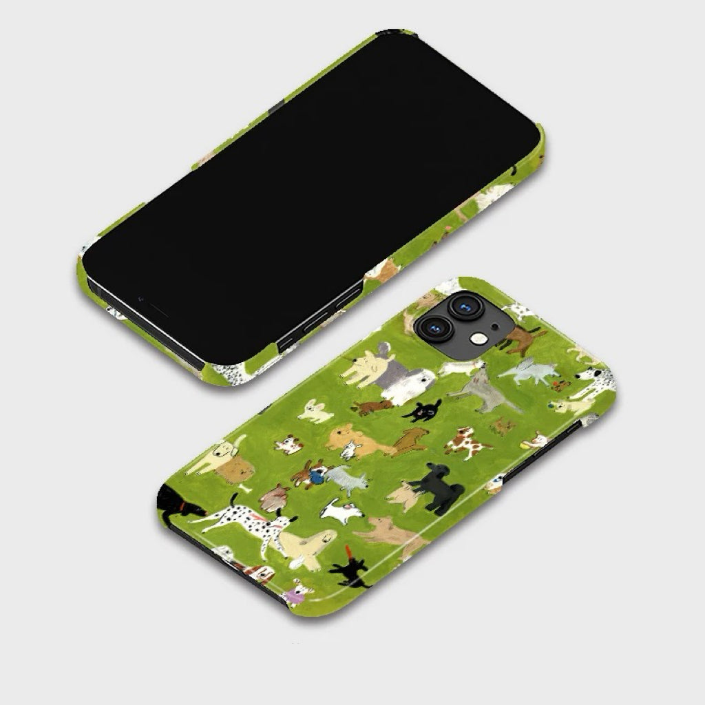 CaseMuses Green Puppy Parade iPhone Case