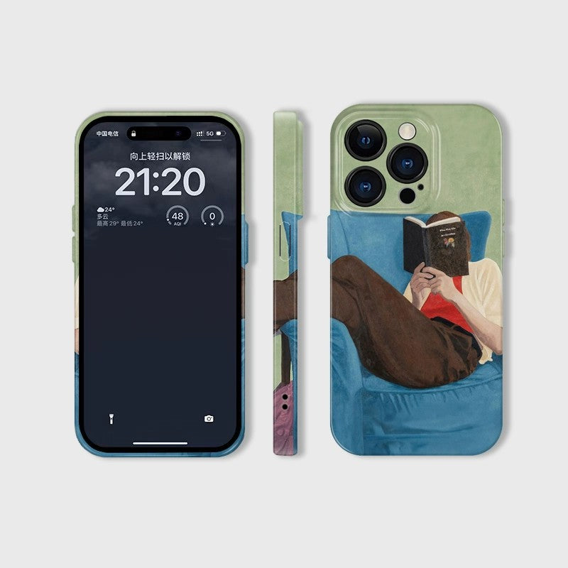 CaseMuses Leisure Reader Series - Cozy Blue Phone Case