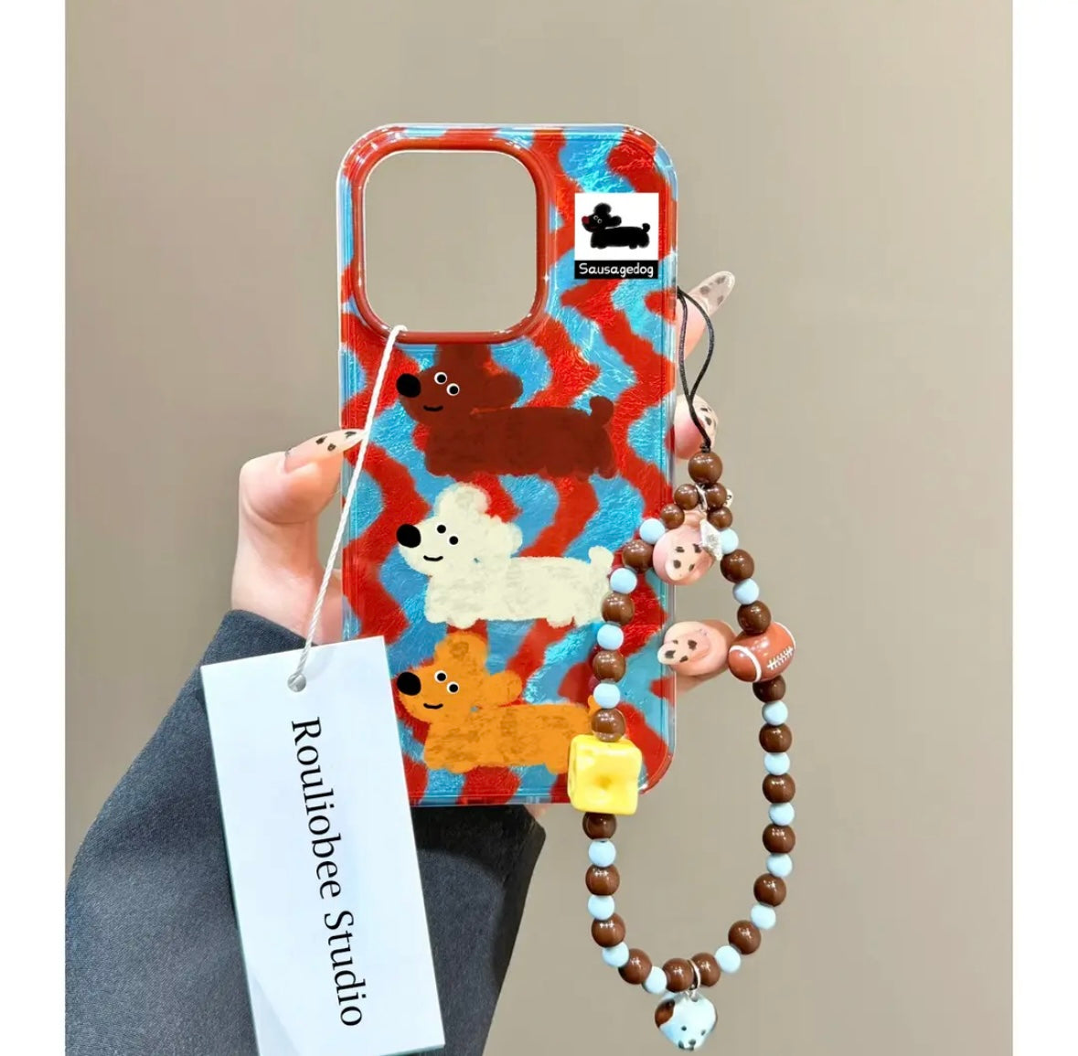 CaseMuses Red and Blue Dachshund Phone Case