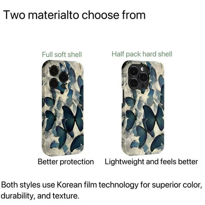 CaseMuses Blue Butterfly Elegant Dark Wing Pattern Phone Case