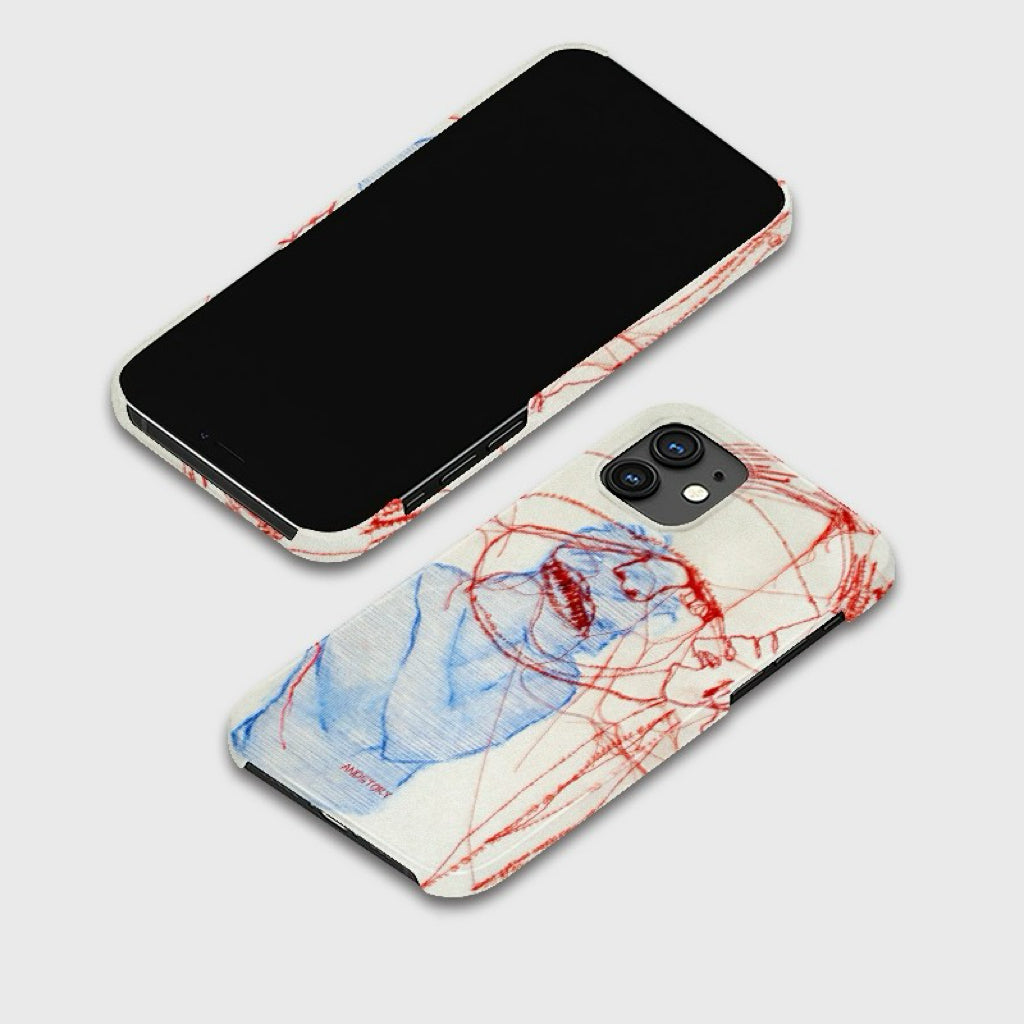 CaseMuses Abstract Red & Blue Sketch Art Phone Cases