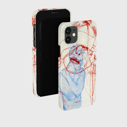 CaseMuses Abstract Red & Blue Sketch Art Phone Cases