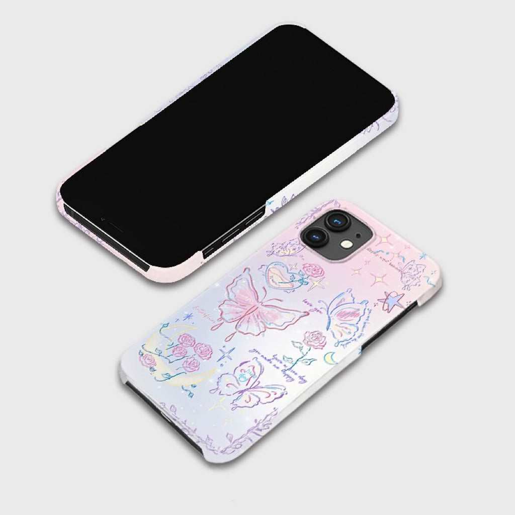 CaseMuses Pastel Dreams Butterfly & Doodle Phone Case