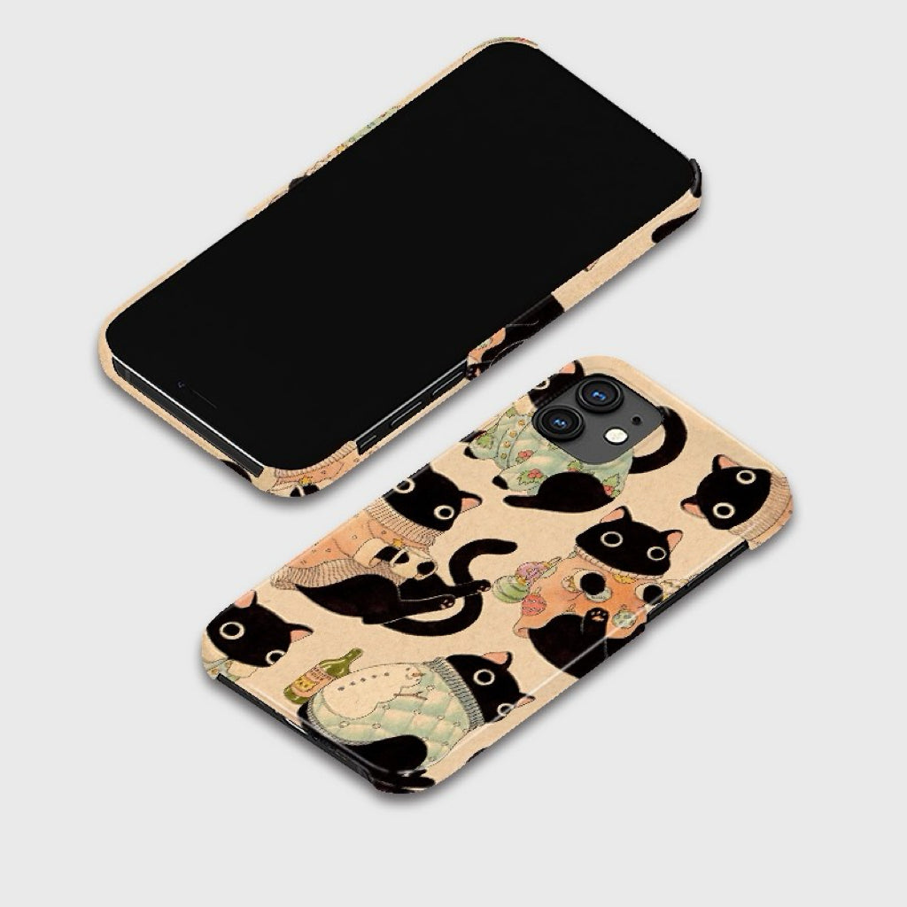 CaseMuses Whimsical Black Cats iPhone Case