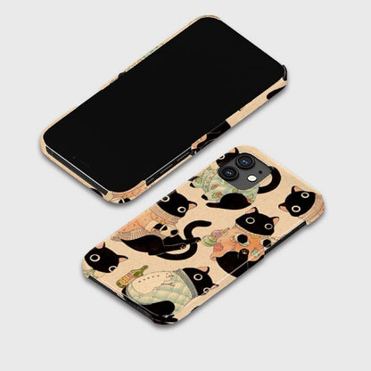 CaseMuses Whimsical Black Cats iPhone Case