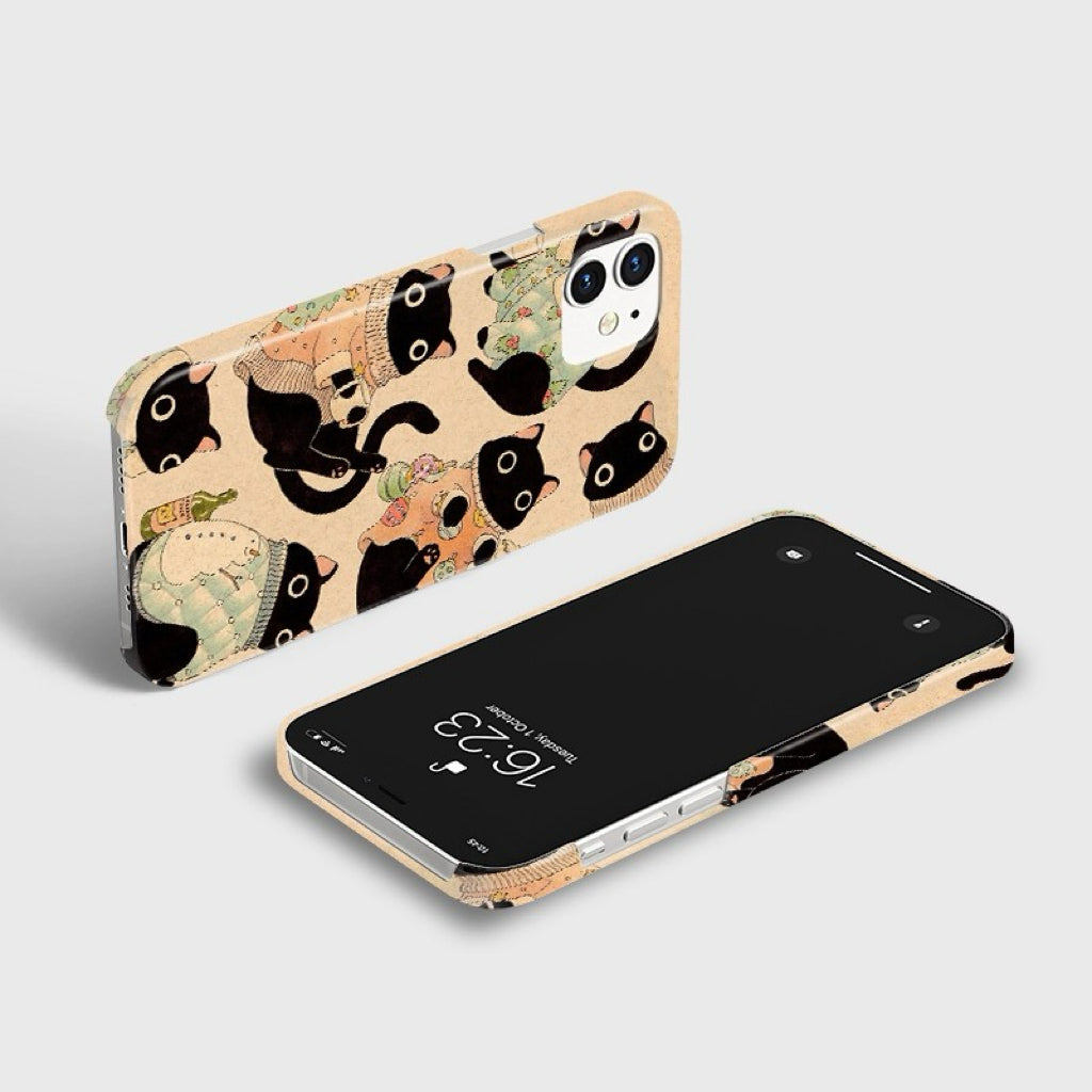 CaseMuses Whimsical Black Cats iPhone Case