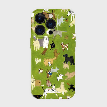 CaseMuses Green Puppy Parade iPhone Case