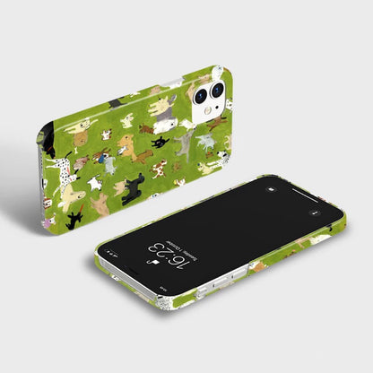 CaseMuses Green Puppy Parade iPhone Case