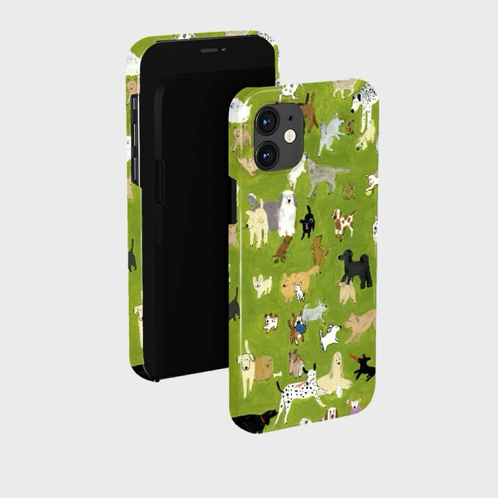 CaseMuses Green Puppy Parade iPhone Case