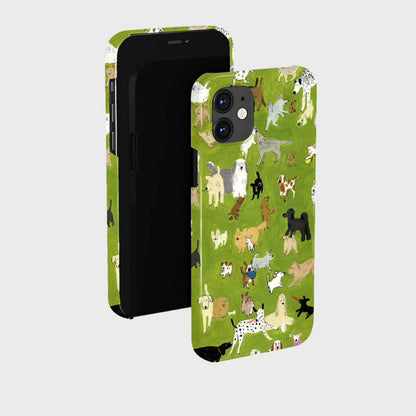 CaseMuses Green Puppy Parade iPhone Case