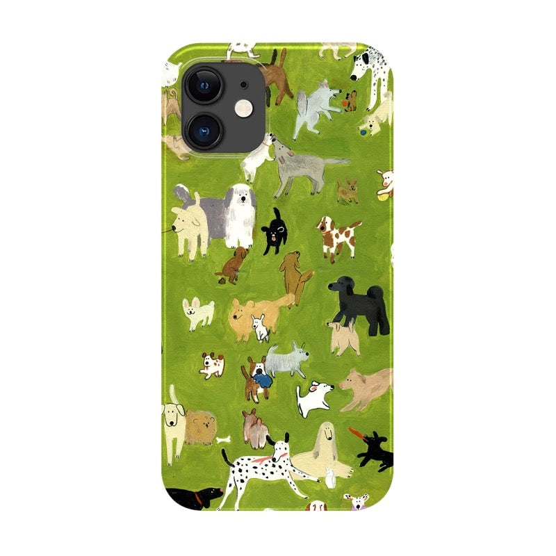 CaseMuses Green Puppy Parade iPhone Case