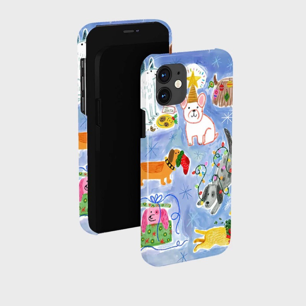 CaseMuses Festive Pup Parade – Holiday Dog Illustration Case