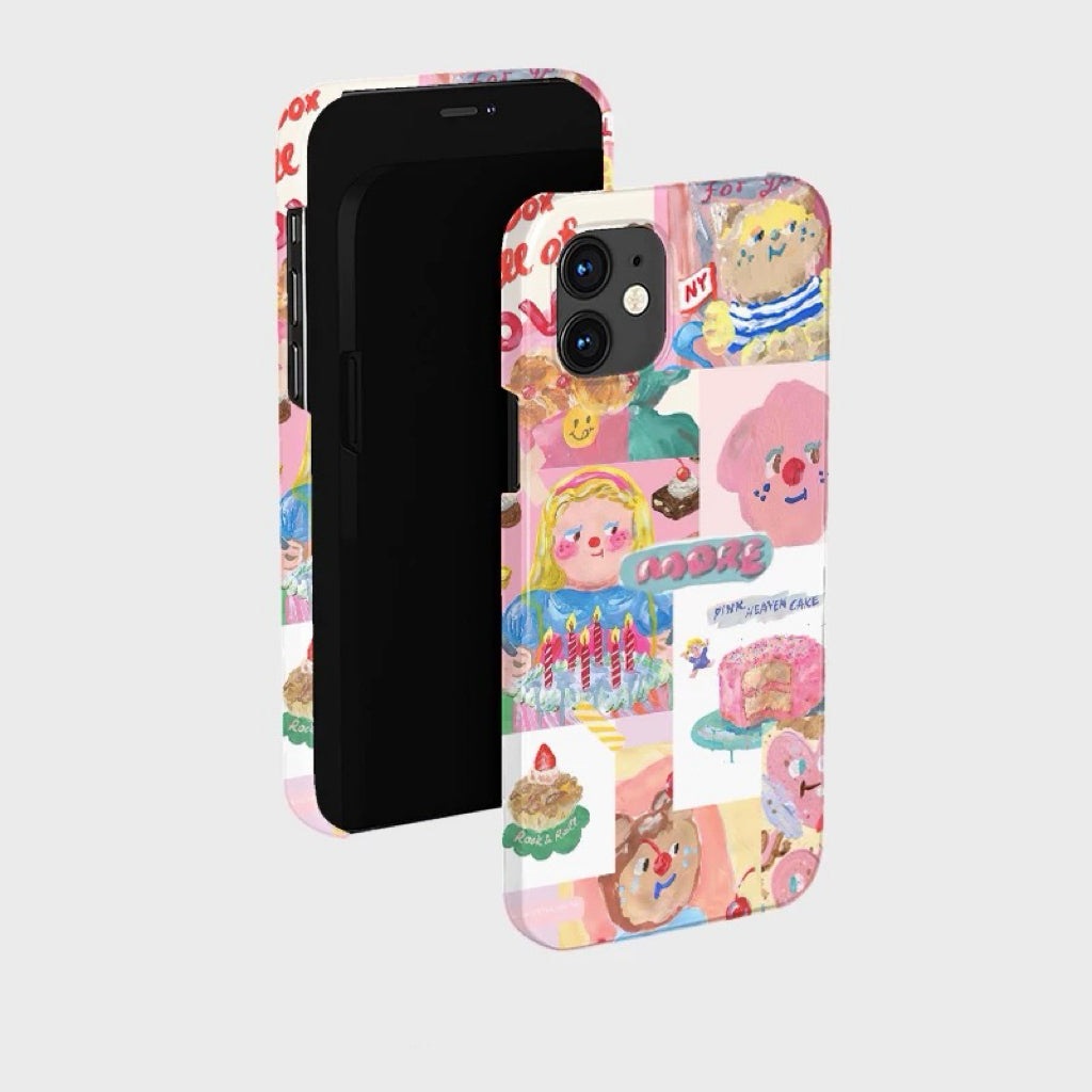 CaseMuses Pink Heaven Cake – Dreamy Childhood Painting Phone Case