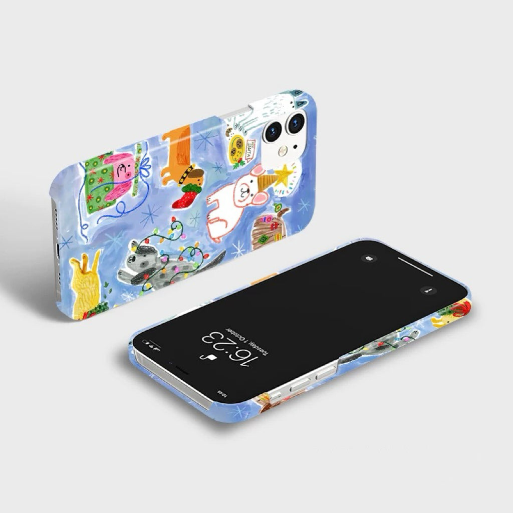 CaseMuses Festive Pup Parade – Holiday Dog Illustration Case