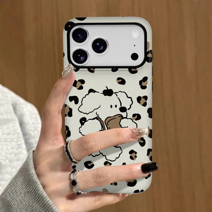 CaseMuses Cute Leopard Print Striped Dog Phone Case