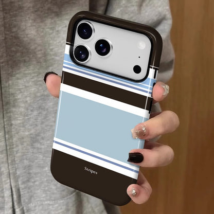 CaseMuses Blue Minimalist Color-Blocked Striped Phone Case