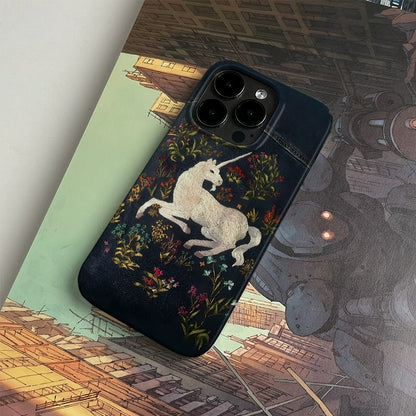 CaseMuses Embroidered Unicorn Art Niche Phone Case