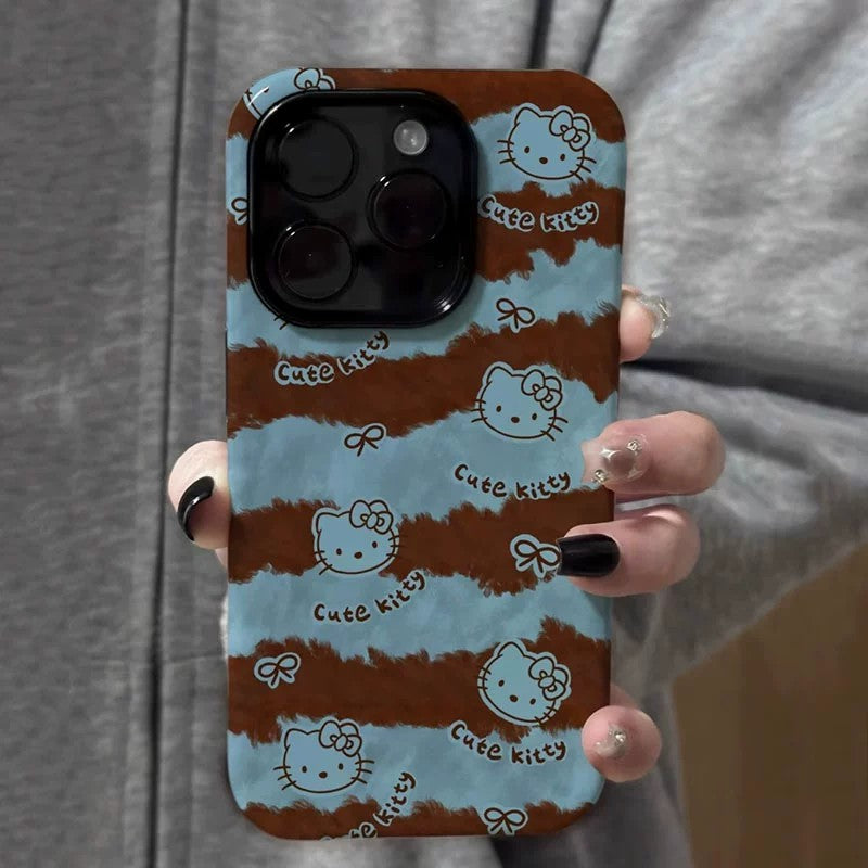 CaseMuses Cute Striped Hello Kitty Niche Phone Cases