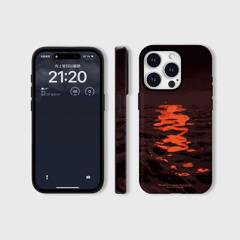 CaseMuses Burning Sunset Reflection Phone Case