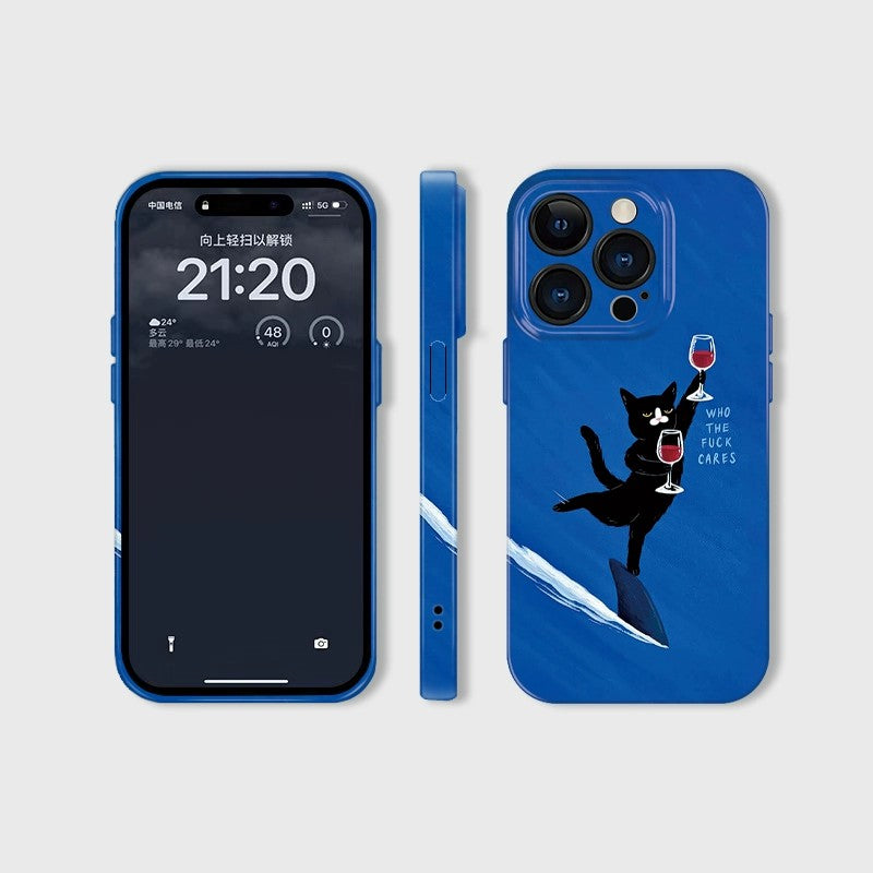 CaseMuses Blue Funny Cat Phone Case