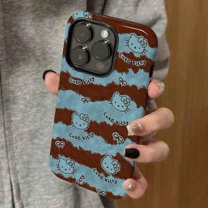 CaseMuses Cute Striped Hello Kitty Niche Phone Cases
