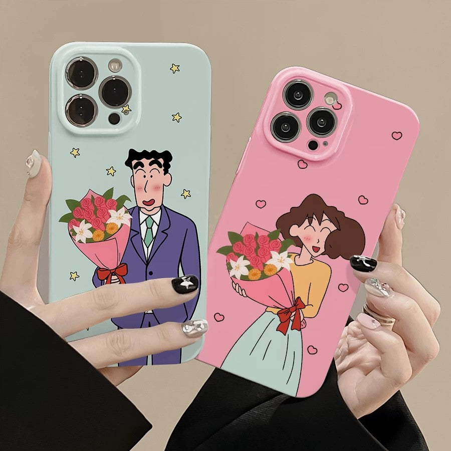 CaseMuses Cute Couple Flower Bouquet Phone Case Set