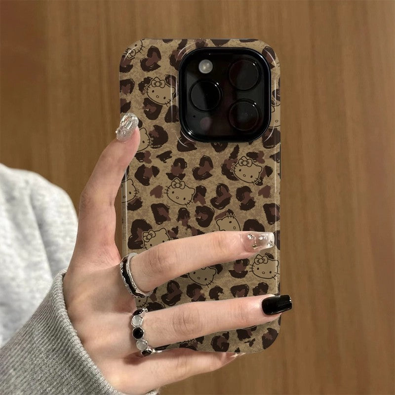CaseMuses Brown Leopard Print Hello Kitty Phone Cases
