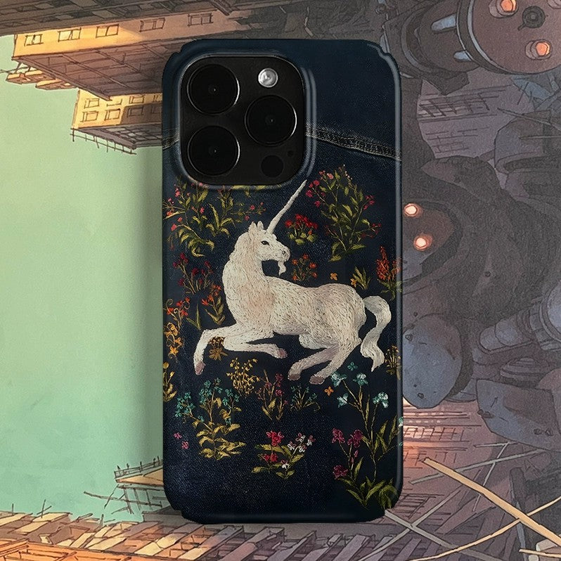 CaseMuses Embroidered Unicorn Art Niche Phone Case