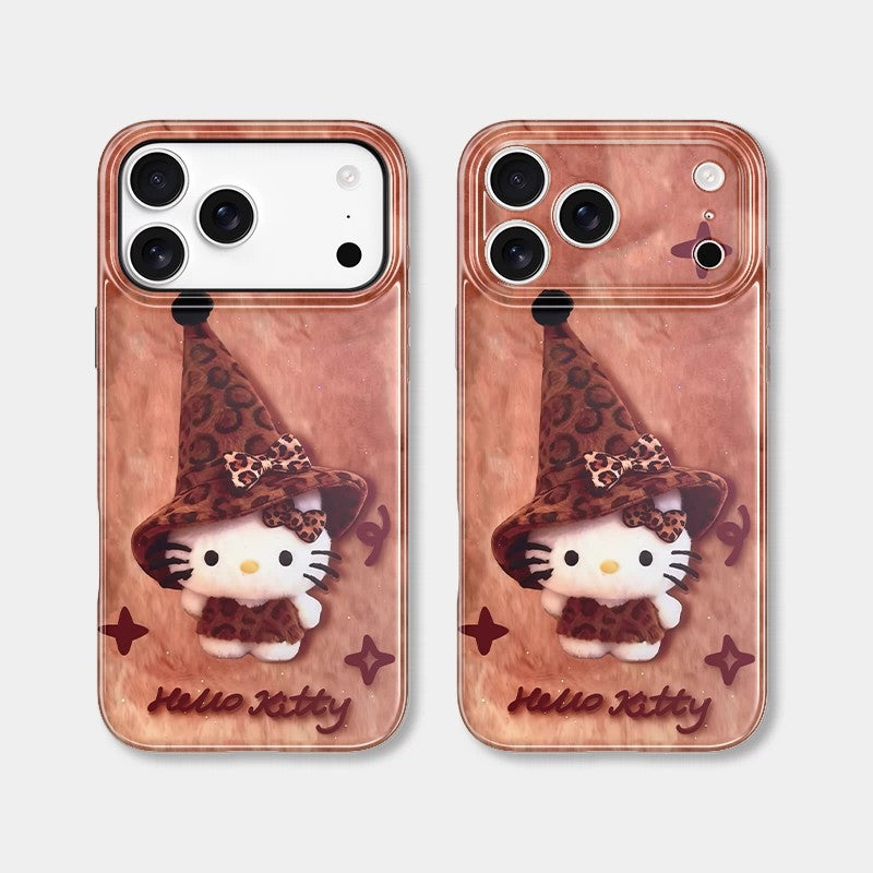 CaseMuses Hello Kitty Leopard Witch 3D Soft Case – Cute & Trendy Brown Design