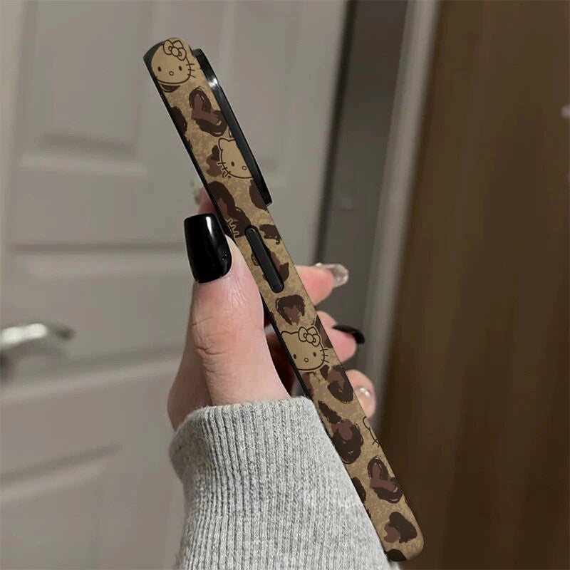 CaseMuses Brown Leopard Print Hello Kitty Phone Cases