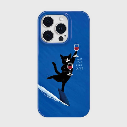 CaseMuses Blue Funny Cat Phone Case