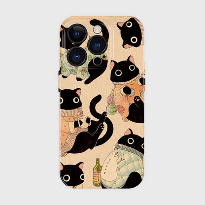 CaseMuses Whimsical Black Cats iPhone Case