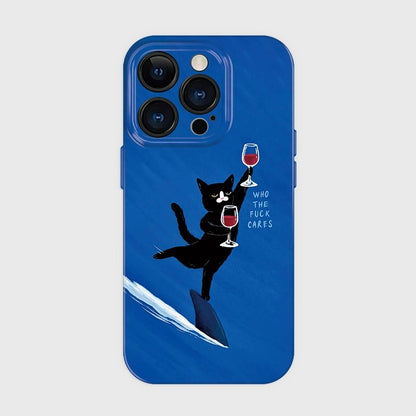 CaseMuses Blue Funny Cat Phone Case