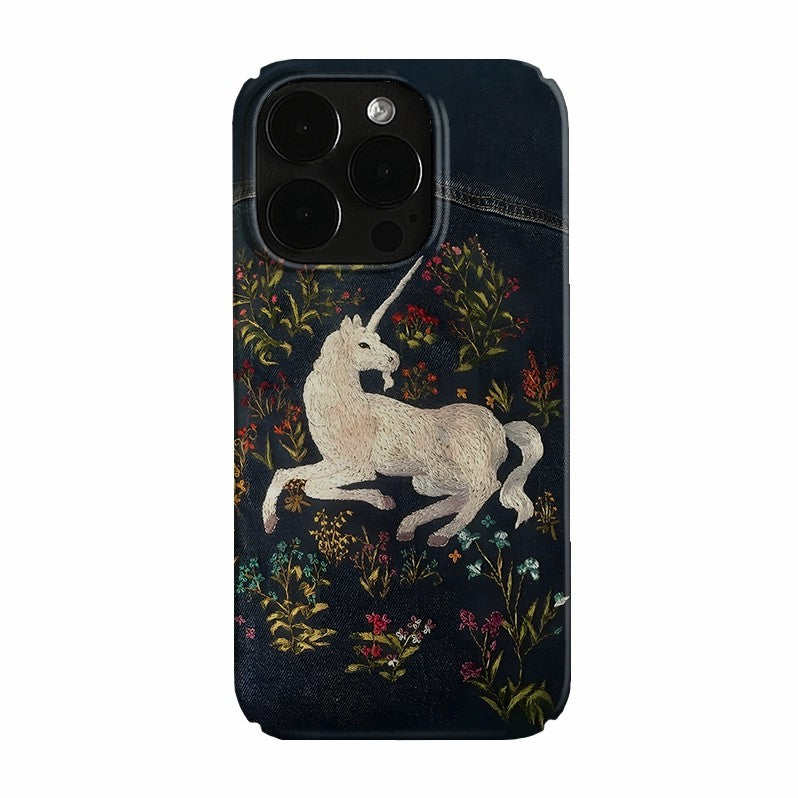 CaseMuses Embroidered Unicorn Art Niche Phone Case