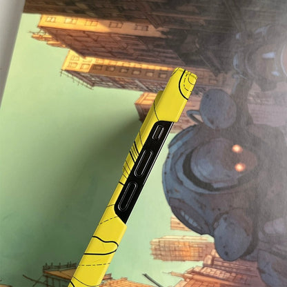 CaseMuses Yellow Topographic iPhone Case – Geometric Map Line Design