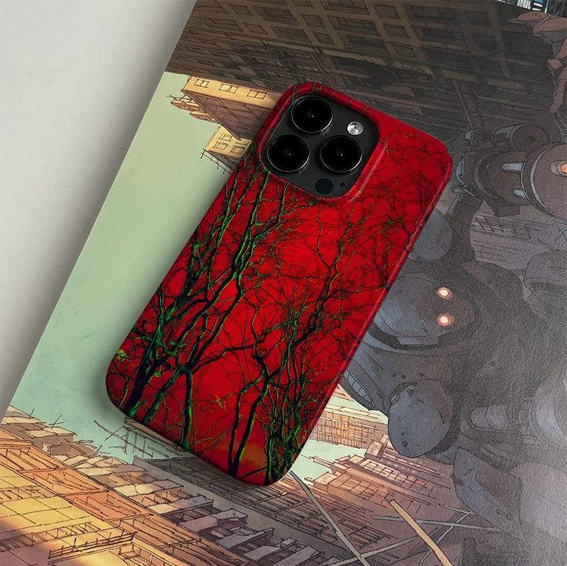 CaseMuses Red Forest iPhone Case – Artistic Nature-Inspired Cover for iPhone 11 to 16
