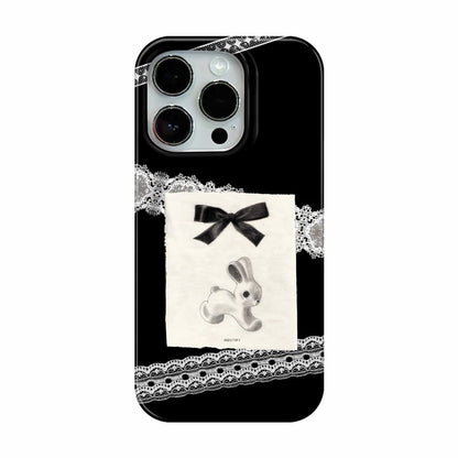 CaseMuses Vintage Lace Bunny Black Romantic Phone Cases