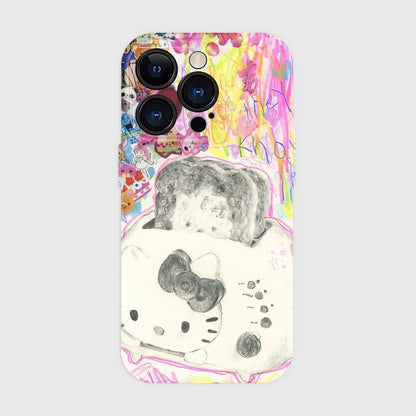 CaseMuses Cute Rainbow Toast Hello Kitty Phone Case