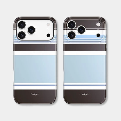 CaseMuses Blue Minimalist Color-Blocked Striped Phone Case