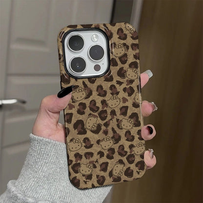 CaseMuses Brown Leopard Print Hello Kitty Phone Cases