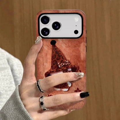 CaseMuses Hello Kitty Leopard Witch 3D Soft Case – Cute & Trendy Brown Design