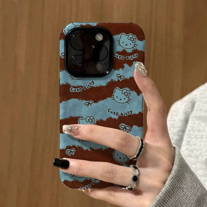 CaseMuses Cute Striped Hello Kitty Niche Phone Cases