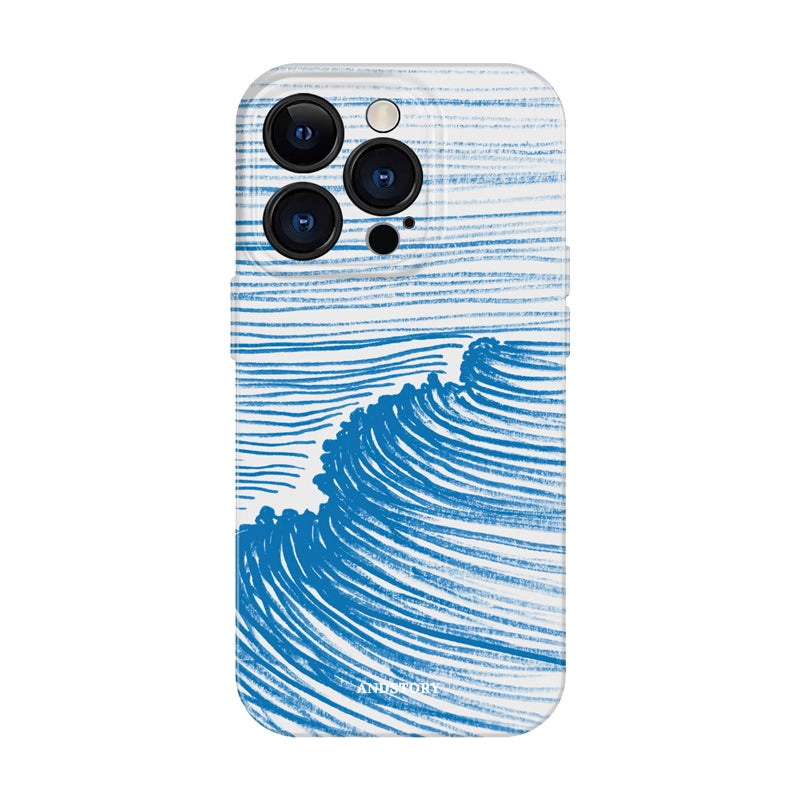 CaseMuses Minimalist Blue Line Art Wave Phone Case