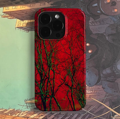 CaseMuses Red Forest iPhone Case – Artistic Nature-Inspired Cover for iPhone 11 to 16