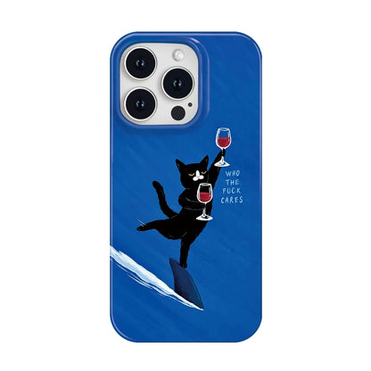 CaseMuses Blue Funny Cat Phone Case