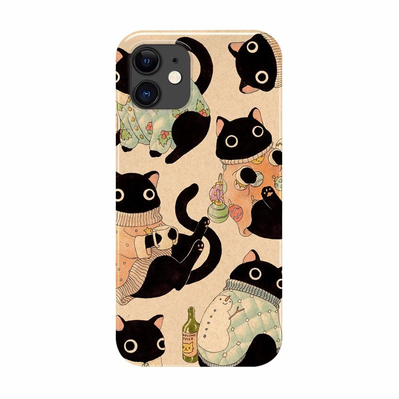 CaseMuses Whimsical Black Cats iPhone Case