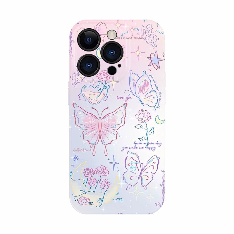 CaseMuses Pastel Dreams Butterfly & Doodle Phone Case
